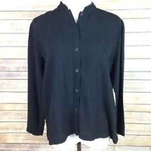 Ellen fisher Sz M  button down Blouse Linen USA